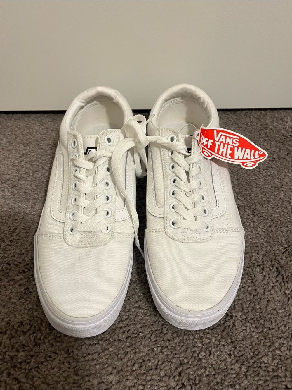 Vans White Low-Top Canvas Sneakers